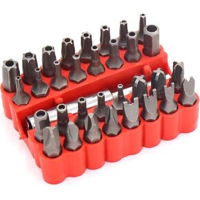 Castuvy 33 pcs Screwdriver Bit Set, Security Bit Tamper Proof Set of 1/4" Shank, Torx Screwdriver Bit, Star Screwdriver Bit with Holder