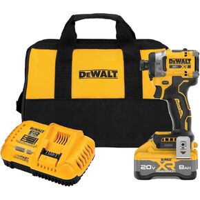 DEWALT 20V MAX XR 1/4 Inch Cordless Impact Driver Kit with 8AH Battery and Charger (DCF860WW1)