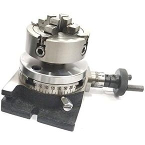 3" Inches (75 mm) (4 slots) Rotary Table + 70 mm 4 jaws Independent chuck+ Back Plate