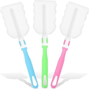 فرشاة غسالة فرشاة 3pcs ، فرشاة غسالة ، فرشاة حلمة للأواني الزجاجية للطفل ، فرشاة تنظيف زجاجة تنظيف زجاجة الطفل لكوب أو مطبخ نظيف (أزرق ، أخضر ، وردي) in Kuwait