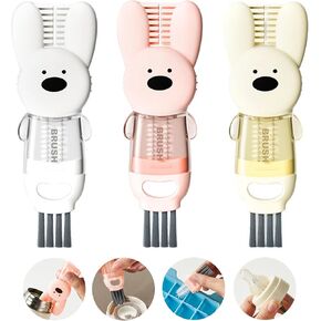 4 in 1 Cup Lid Cleaning Brush, Multifunctional Bottle Cleaning Brush, Cup Crevice Cleaning Tools, Easy to Clean and Storage, Cup Lid Gap Cleaner, Home Kitchen Cleaning Tools - 3Pcs