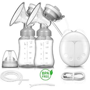Electric Breast Pump, Ladybug Silicone Breast Milk Collector- Portable Breast Pump- Backflow Design, 2 Modes Pumps, Extractor De Leche Materna Electrico- BPA Free, FSA HSA Eligible