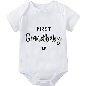 First Grandbaby Pregnancy Announcement Baby Romper Newborn Outfits Short Sleeve Infant Baby Clothes