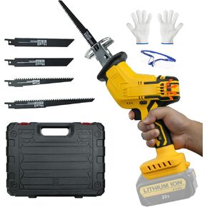 Cordless Reciprocating Saw for DeWalt 20V Battery, Sawzall Tool-Free Blade Change with 4 Saw Blade,0-3000 SPM Variable Speed for Wood/Metal/PVC Cutting, Tool Only, No Battery