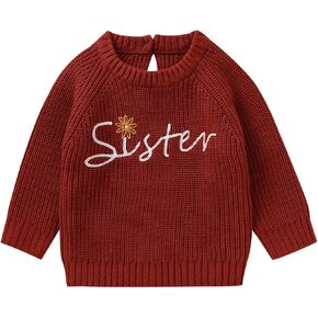 Karwuiio Toddler Baby Girl Boy Sweater Print Knit Long Sleeve Pullover Sweatshirt Infant Newborn Sweaters