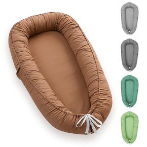 Baby Lounger for Newborn, Baby Lounger for 0-24 Months, Breathable and 100% Cotton Baby Nest Co Sleeper for Baby in Bed, Adjustable Portable Infant Lounger Baby Floor Seat for Home and Travel
