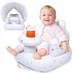 Inflatable Seat for Baby 3 Months and Up, Baby Chair Includes Removable Canopy, Baby Floor Seats for Sitting Up, Blow Up Baby Chair, Summer Seat Baby, Portable Inflatable Baby Chair