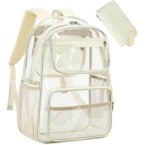 Bluboon Clear Backpack Heavy Duty Kids Boys Clear Bookbag See Through Backpacks with Pencil Case for College Work