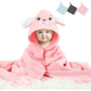 2Pcs Baby Hooded Towel,31 * 31 in Toddler Bath Towels and Washcloths Set for Newborn Babies,Toallas de Baño para Bebe,Organic Infant Kids Boy Essentials 1-3