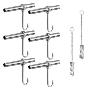 Stainless Steel Maple Syrup Tapping Kit, Maple Tree Taps, Spiles for Tapping Trees, (6) Spiles and Hooks with (2) Spile Cleaning Brushes