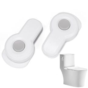Baby Proofing Toilet Locks, Child Safety Toilet Lock,Toilet Flush Child Safety Lock with Round Button,Toilet Locks for Toddlers Kids Children,Strong Adhesive Toilet Lock for Bathroom Washroom(2pcs)
