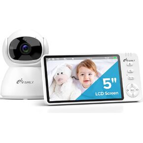 iFamily Baby Monitor with Camera and Audio – 720P HD Resolution, Large Display, 3500mAh Battery, Night Vision, Remote Pan, Tilt, and Zoom – Two-Way Talk, Lullabies, Thermal Monitor, 960ft Range