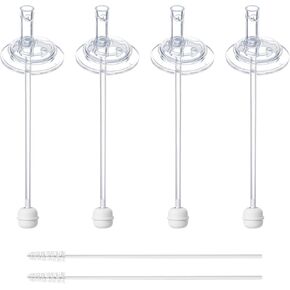 4 Pack Replacement Weighted Straw for Grosmimi, Stage1, Straw Brush Included