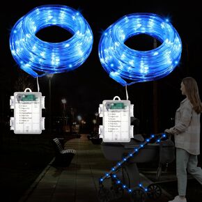 2 Sets Baby Stroller Lights for Walking at Night,9.8FT Blue Stroller Lights, LED Lights for Baby Strollers,Stroller Lights with Cable Ties for Scooter, Bikes,Bicycle LED Light Accessories，Blue