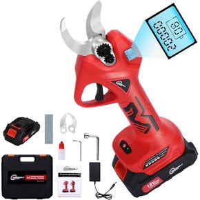 Electric Pruning Shear,Battery Powered Pruning Shear 1.18" (30mm) Cutting Cordless Pruning Shears Brushless Moter Electric Pruner with LCD Display Battery and Charger Included for Gardens Parks Farms