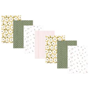 Hudson Baby Unisex Baby Flannel Burp Cloth 7pk, Sage Floral, One Size