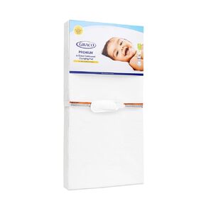 Graco Premium 4-Sided Contoured Changing Pad (White) – GREENGUARD Gold Certified, Formaldehyde-Free Certified, JPMA Certified Baby Changing Pad, Waterproof Changing Pad with 4 Sides for Added Security