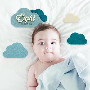Cloud Baby Monthly Milestone Signs, First Year Photo Prop Cards, Newborn Birth Announcement, Growth Tracking, Gender Neutral Baby Shower, Newborn Baby Gift, Pregnancy Journey and Baby Gift