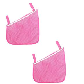 2 Pack Universal Side Sling Stroller Mesh Cargo Net and Organizer, Extra Stroller Storage Space, Non-Slip and Adjustable Straps (Pink)