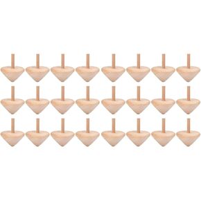 ibasenice 24 Pcs Wooden Spinning Top Rotating Tops Toy Durable Gyro Plaything DIY Hand-Painted Gyro Wooden Toy Gyro Toys for Kid Small Rotating Gyro Toys Wooden Rotating Tops Gyro Playthings