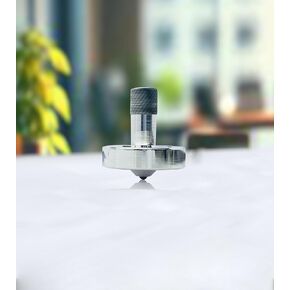 Premium Polished Spinning Top with 3 mm Stainless Steel Ball Tip High Performance Metal Top Spinner (Long Stem Spinning Top, Aluminium)