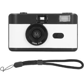 35mm Retro Camera, ABS Optical Glass 1.2MInfinity 35mm Film Camera 28MM F/8 Lens Built in Flash Lightweight for Photography (Blue White) in Kuwait
