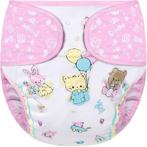 Littleforbig Washable Adjustable Reusable Waterproof Cloth Adult Diaper Wrap Cover - Baby Cuties M