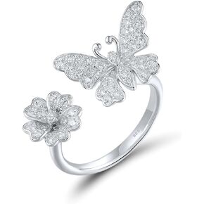 Santuzza Sterling Silver Butterfly Ring for Women