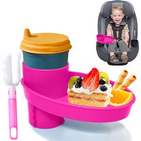 Cup Holder Toddler Travel Tray Kit, Car Seat Snack Trays for Booster Seats, and Strollers, Road Trip Essentials for Toddlers