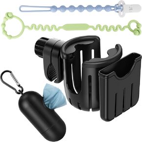 Guiseapue Baby Travel Gear Set: Valentines Day Gifts for Her, with Pacifier Clip, Stroller Cup Holder, Diaper Bag Dispenser, Stroller Accessories Baby Travel Essentials for Kids