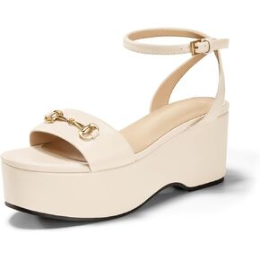 منصة المرأة الصنادل الأوتاد المكتنزة الكعب المفتوح إصبع القدم في الكاحل أحذية الصيف أحذية مع مشبك معدني in Kuwait