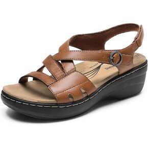 DREAM PAIRS Women's Comfortable Arch Support Wedge Sandals Open Toe Summer Sandal