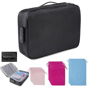 Adult Game Toy Storage Organizer Case with 9 Pcs Toy Storage Bags，Adult Toy Storage Bag with Lock Adult Toy Box