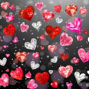 9 Sheet Valentines Day Decor，3D Diamond Valentines Window clings, Reusable Double Sided electrostatic Sticker for Valentine Window Decorations