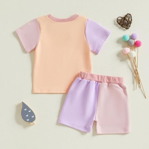 Toddler Baby Girl Summer Outfit Short Sleeve T Shirt Top Casual Shorts Set Infant Newborn Clothes 6 12 18 24 Month in Kuwait