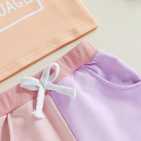 Toddler Baby Girl Summer Outfit Short Sleeve T Shirt Top Casual Shorts Set Infant Newborn Clothes 6 12 18 24 Month in Kuwait