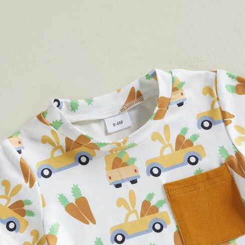 YINGISFITM Toddler Baby Boy Girl Easter Outfit Short Sleve Bunny Shirt Top Bunny Shorts Kids Easter Clothes Summer clothing in Saudi Arabia