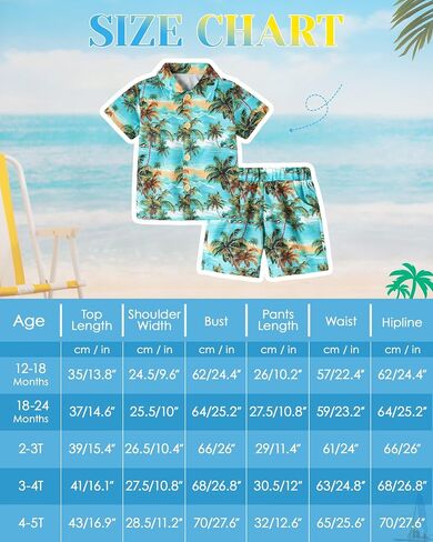 Zoerea Toddler Baby Boy Cloths Hawaiian Shorts مجموعات مطبوعة زر أسفل القميص والسراويل القصيرة Summer Beach Comple in Kuwait