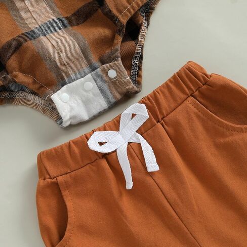 Douhoow Baby Boy Summer Outfits Plaid Short Sleeve Baby Hooded Romper Baby Shorts 2 Pcs Toddler Boys Clothes in Saudi Arabia