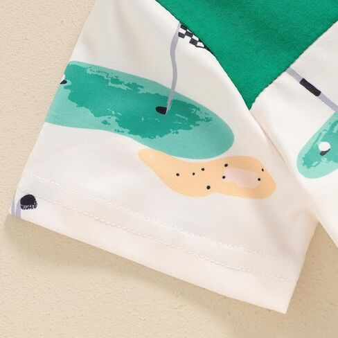 Toddler Baby Boy Summer Clothes Golf Cart Embroidery Lapel Tshirt Tops Golf Shorts Set Infant Sweatsuit Outfits in Kuwait