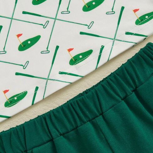 Toddler Baby Boy Summer Clothes Golf Cart Embroidery Lapel Tshirt Tops Golf Shorts Set Infant Sweatsuit Outfits in Kuwait