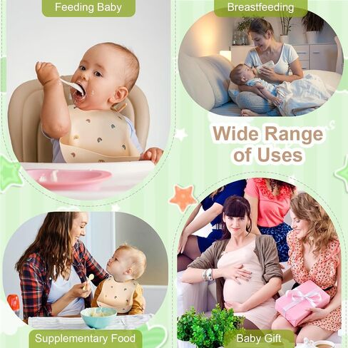 Accmor Silicone Baby Bibs, Waterproof Soft Bibs for Baby Girls Boys Feeding Eating, Silicone Baby Bibs with Large Pocket in Kuwait