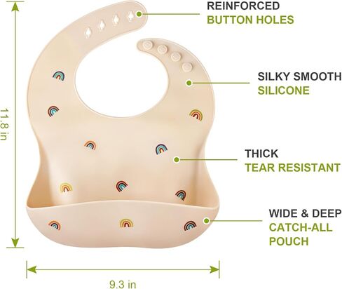 Accmor Silicone Baby Bibs, Waterproof Soft Bibs for Baby Girls Boys Feeding Eating, Silicone Baby Bibs with Large Pocket in Kuwait