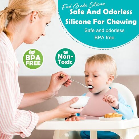 8 PCS Baby Bibs Silicone Baby Bibs لتناول المرايل الناعمة المقاومة للماء للرضع والأطفال الصغار in Saudi Arabia
