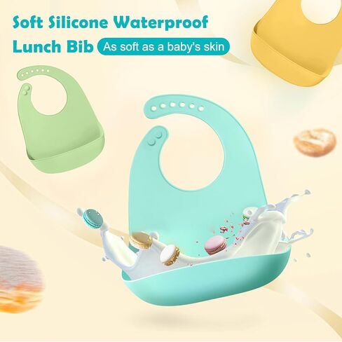 8 PCS Baby Bibs Silicone Baby Bibs لتناول المرايل الناعمة المقاومة للماء للرضع والأطفال الصغار in Saudi Arabia