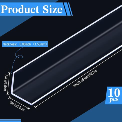 Sasylvia 10 PCS جدار الزاوية واقي الزاوية فينيل الزاوية للجدران تجنب تقليم زاوية الخدش لجداول الأبواب حماية حافة الأثاث كونترتوب (3/4 × 48 بوصة ، واضحة) in Kuwait