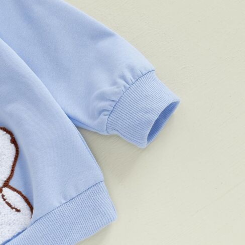 Toddler Baby Boy Girl Easter Outfit Bunny Embroidery Sweatshirt Long Sleeve Pullovers Sweater Shirt Tops Clothes in Saudi Arabia