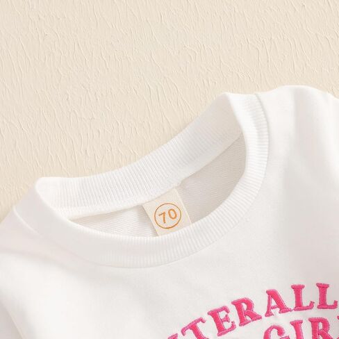 Toddler Baby Girl Sweatshirt I'm Literally Just A Girl Bow Embroidery Long Sleeve Pullover Cute Spring Fall Clothes in Kuwait