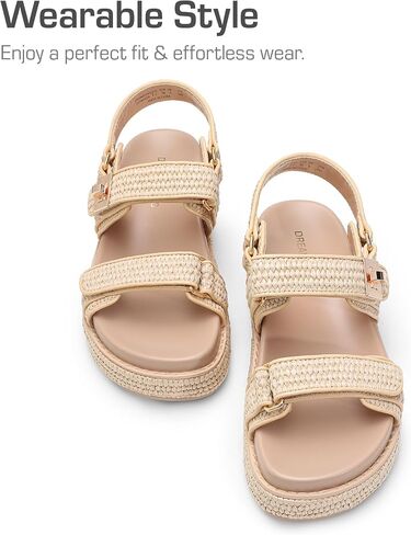 DREAM PAIRS Women's Wedge Sandals, Comfortable Platform Dress Shoes, Round toe Casual & Dressy Flatform Summer Sandals with Adjustable Straps in Saudi Arabia