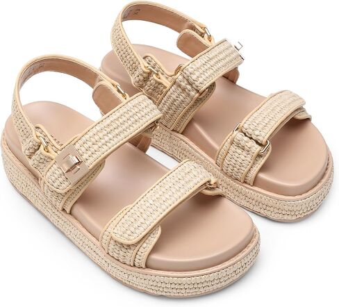 DREAM PAIRS Women's Wedge Sandals, Comfortable Platform Dress Shoes, Round toe Casual & Dressy Flatform Summer Sandals with Adjustable Straps in Saudi Arabia